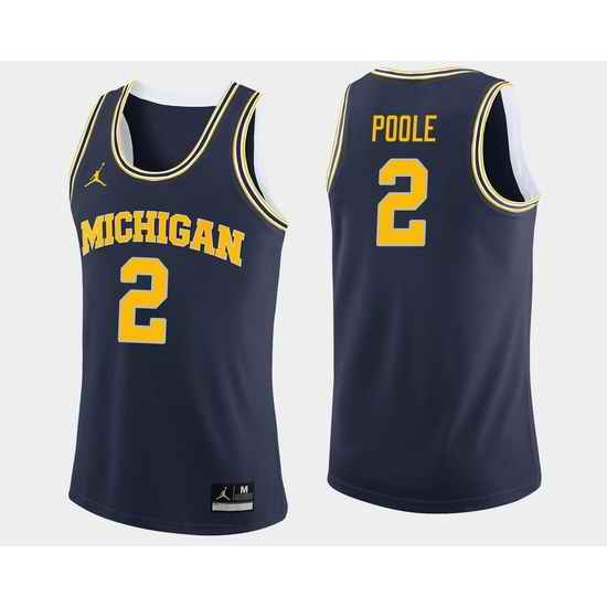 Men Michigan Wolverines Jordan Poole Navy College Basketball Jersey